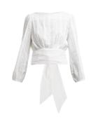 Matchesfashion.com Merlette - Eyelet Cotton Blouse - Womens - White