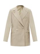 Matchesfashion.com Lemaire - Oversized Double-breasted Wool-twill Jacket - Womens - Light Grey