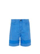 Matchesfashion.com Craig Green - Cut Out Pocket Cotton Shorts - Mens - Blue