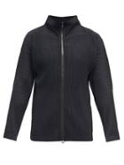 Mens Rtw Homme Pliss Issey Miyake - High-neck Technical-pleated Jersey Track Top - Mens - Black