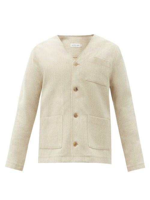 Matchesfashion.com Another Aspect - V-neckline Wool-blend Cardigan - Mens - Beige