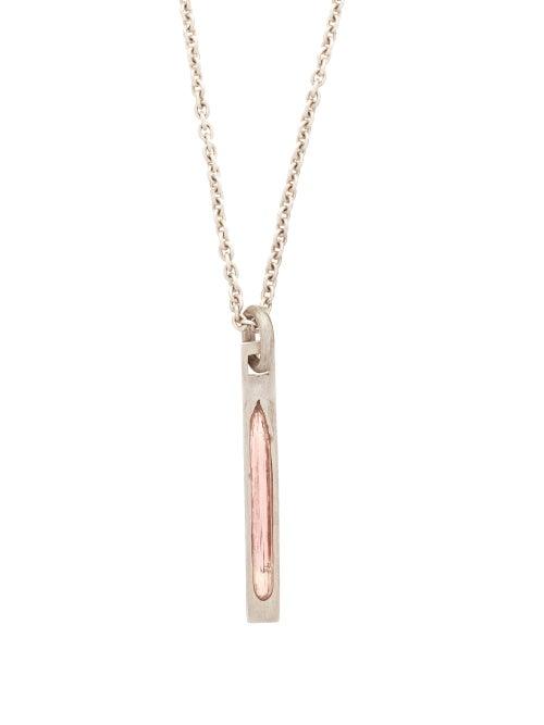 Matchesfashion.com Parts Of Four - Specimen Amulet Silver And Tourmaline Necklace - Mens - Silver Multi