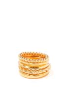 Ladies Jewellery Bottega Veneta - Set Of Five 18kt Gold-plated Sterling-silver Rings - Womens - Gold