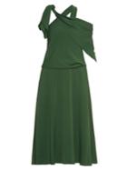 Rosie Assoulin Sling One-shoulder Crepe Midi Dress