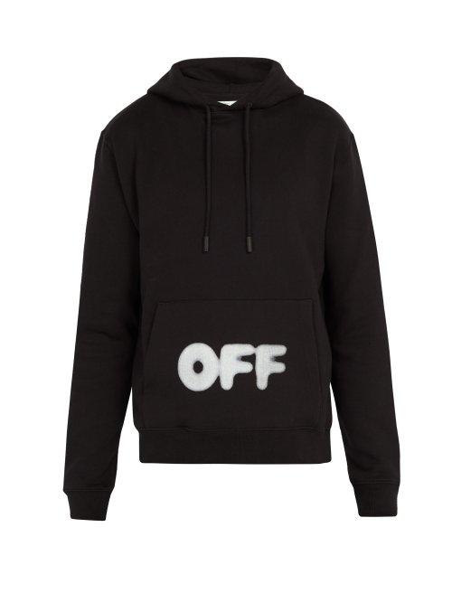 Matchesfashion.com Off-white - Kidmograph Print Cotton Jersey Hooded Sweatshirt - Mens - Black