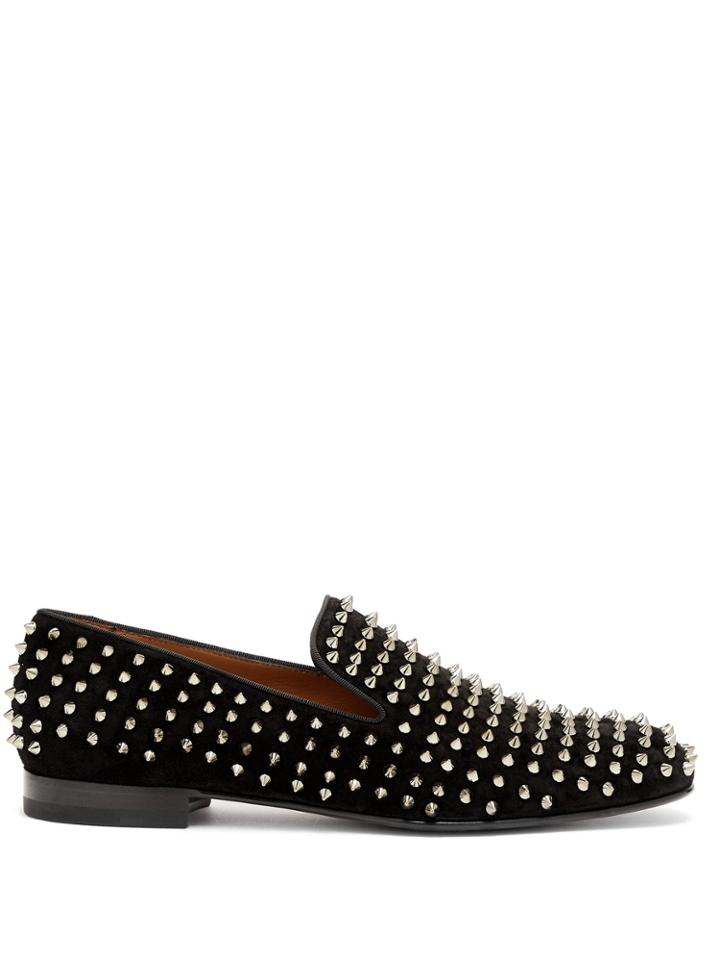 Christian Louboutin Rollerboy Velvet Studded Loafers