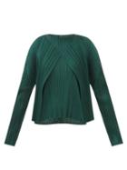 Pleats Please Issey Miyake - Technical-pleated Jacket - Womens - Dark Green