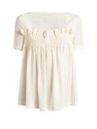Stella Mccartney Smocked Silk Crepe De Chine Top