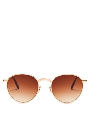 Matchesfashion.com John Dalia - Ernest H. Round Frame Pale Gold Sunglasses - Womens - Gold