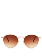 Matchesfashion.com John Dalia - Ernest H. Round Frame Pale Gold Sunglasses - Womens - Gold