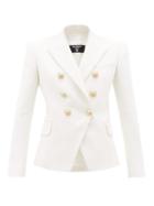 Matchesfashion.com Balmain - Double-breasted Tweed Suit Jacket - Womens - White