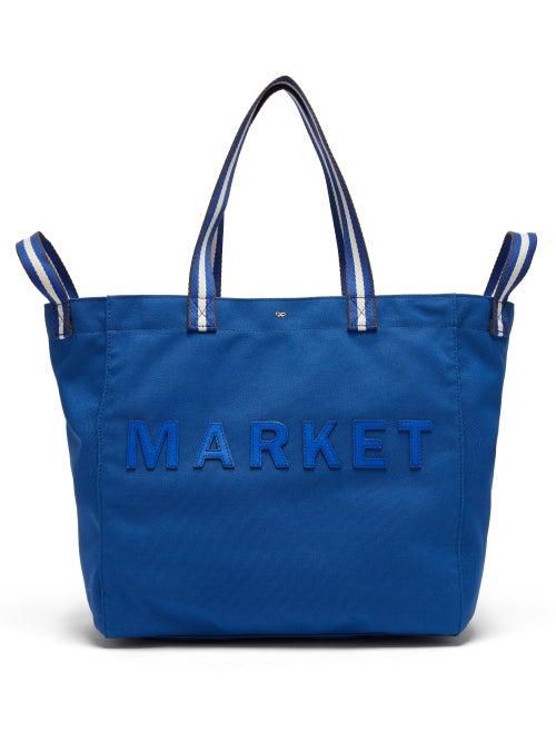 Matchesfashion.com Anya Hindmarch - Household Market Recycled-canvas Tote Bag - Womens - Blue