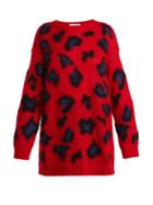 Matchesfashion.com Valentino - Leopard Print Mohair Blend Sweater - Womens - Red Print