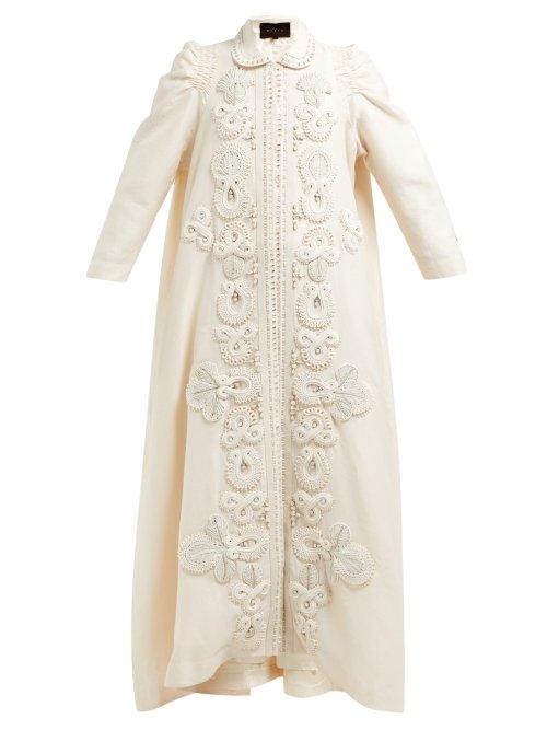Matchesfashion.com Biyan - Rijkala Passementerie Cotton Blend Coat - Womens - Ivory
