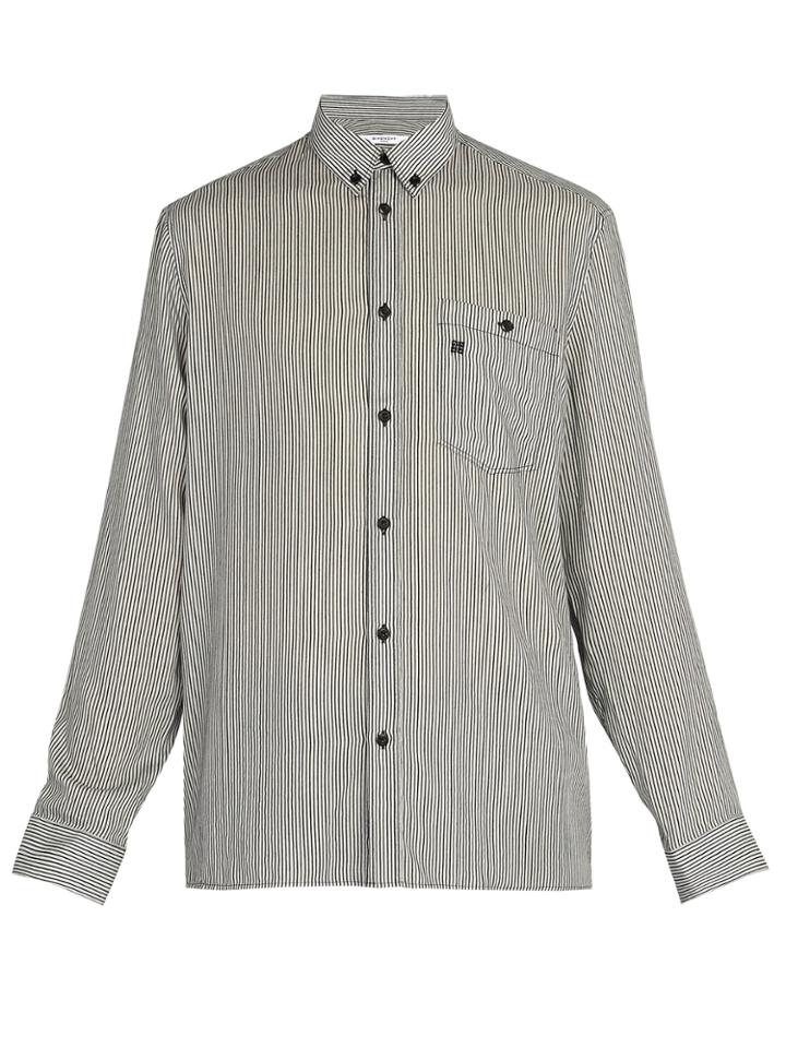 Givenchy Point-collar Striped Shirt