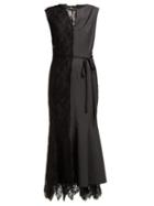 Matchesfashion.com Junya Watanabe - Lace Slip Overlay Wool Blend Dress - Womens - Black Grey