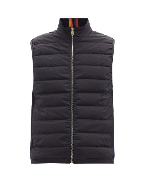 Mens Rtw Paul Smith - Panelled Quilted-shell Down Gilet - Mens - Navy