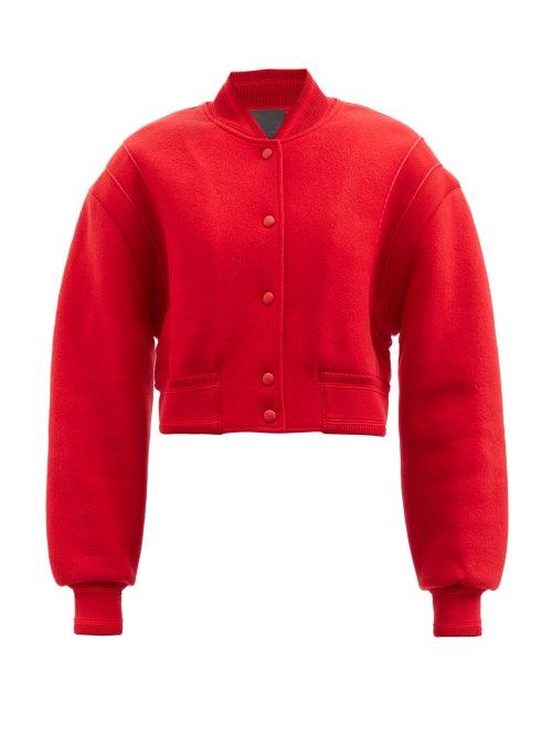 Givenchy - Logo-jacquard Wool Varsity Jacket - Womens - Red