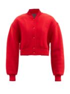 Givenchy - Logo-jacquard Wool Varsity Jacket - Womens - Red