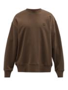 Mens Rtw Acne Studios - Forba Face Oversized Cotton-jersey Sweatshirt - Mens - Brown