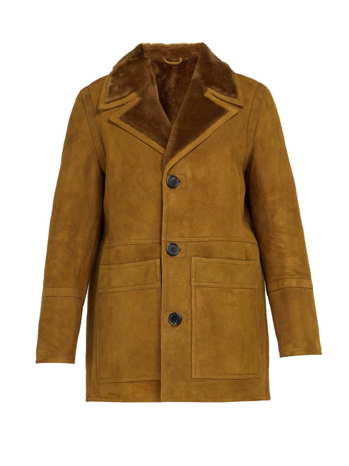Ami Patch Pocket Shearling Jacket