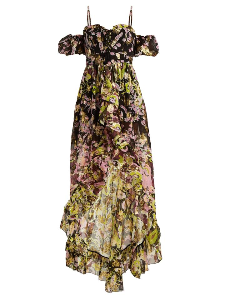Dundas Off-the-shoulder Silk-devor Gown