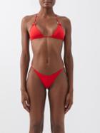 Louisa Ballou - Ring Triangle Bikini Top - Womens - Cherry