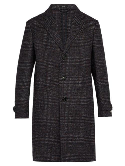Matchesfashion.com Ermenegildo Zegna - Single Breasted Alpaca And Wool Blend Overcoat - Mens - Blue