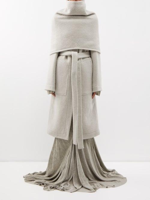 Rick Owens - Dagger Layered Wool-blend Coat - Womens - Cream