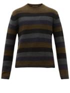 Matchesfashion.com Denis Colomb - Striped Cashmere Sweater - Mens - Grey Multi