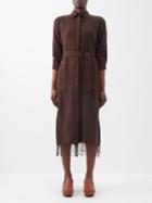 Max Mara - Lignano Dress - Womens - Dark Brown