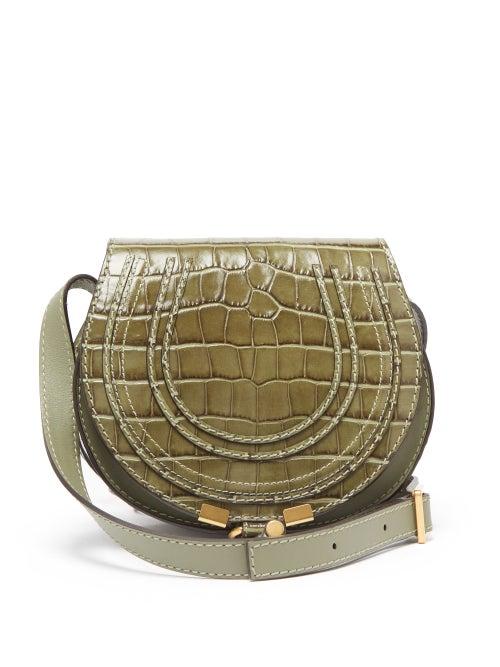 Matchesfashion.com Chlo - Marcie Mini Crocodile Effect Leather Bag - Womens - Khaki