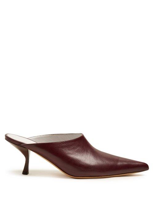 Matchesfashion.com The Row - Bourgeoise Point Toe Mules - Womens - Burgundy