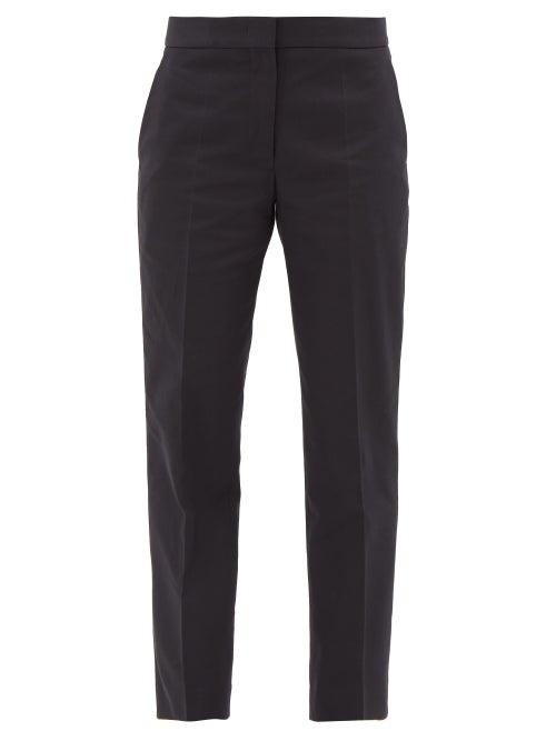 Jil Sander - Straight-leg Cotton-gabardine Trousers - Womens - Navy