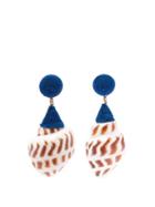 Matchesfashion.com Rebecca De Ravenel - Ophelia Clip On Earrings - Womens - Blue