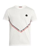 Matchesfashion.com Moncler - Stripe Print Cotton T Shirt - Mens - White