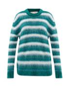 Matchesfashion.com Marni - Striped Mohair-blend Sweater - Womens - Green Stripe