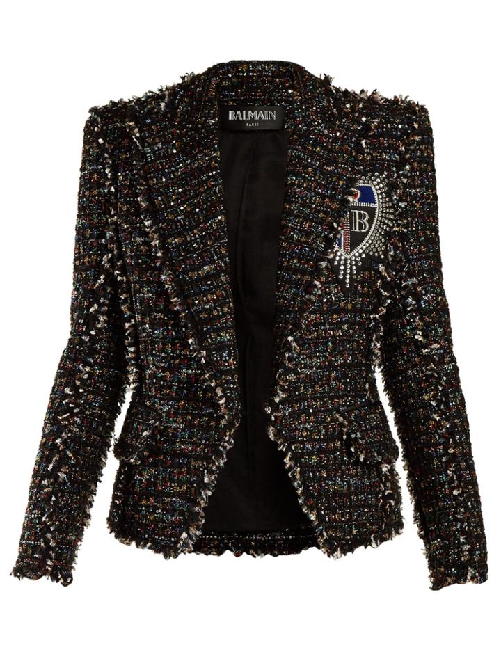 Balmain Peak-lapel Tweed Blazer