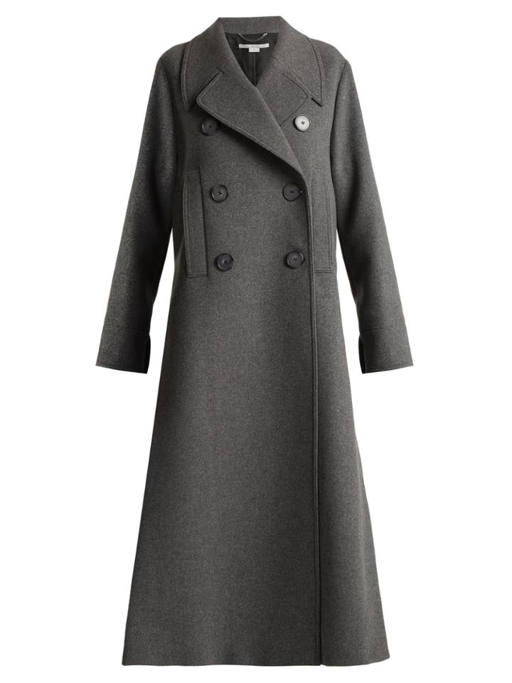 Stella Mccartney Edvina Side-slit Wool-blend Coat