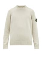Matchesfashion.com Stone Island - Logo Patch Wool Sweater - Mens - Light Grey