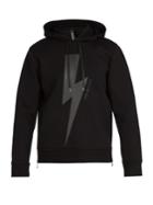 Neil Barrett Lightning-bolt Jersey Hooded Sweatshirt