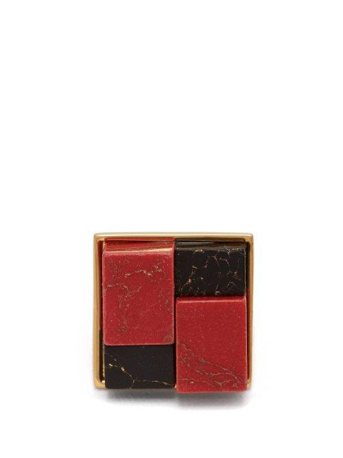 Matchesfashion.com Cercle Amde - She Couldn't Take It Marble Ring - Womens - Red