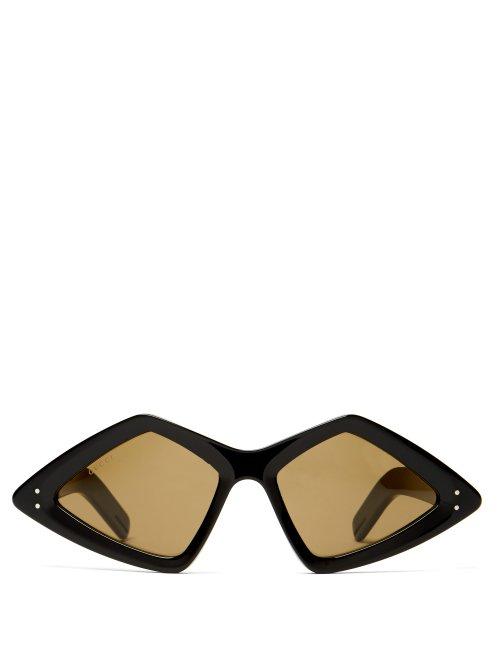 Matchesfashion.com Gucci - Diamond Frame Acetate Sunglasses - Womens - Black