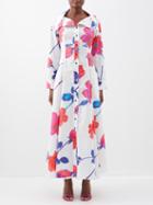 Christopher John Rogers - Floral-print Cotton Shirt Dress - Womens - White Print