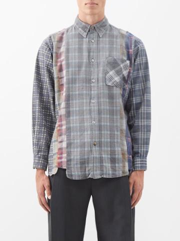 Needles - 7 Cuts Deconstructed Check Reflective Cotton Shirt - Mens - Multi