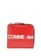 Matchesfashion.com Comme Des Garons Wallet - Logo-print Zip-around Leather Wallet - Mens - Red