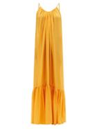 Matchesfashion.com Kalita - Brigitte Low-back Silk-habotai Maxi Dress - Womens - Yellow