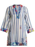Matchesfashion.com Le Sirenuse, Positano - Giada Afrika Striped Cotton Dress - Womens - Blue Stripe