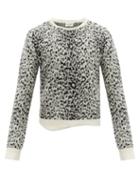 Matchesfashion.com Saint Laurent - Snow Leopard-jacquard Mohair-blend Sweater - Mens - Black White