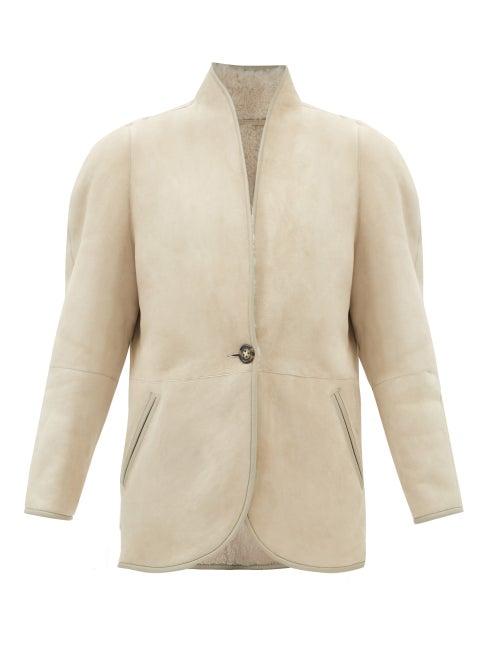 Isabel Marant Toile - Axou Stand-neck Shearling Jacket - Womens - Beige